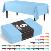 Premium Light Blue Plastic Table Covers | 6 Pack